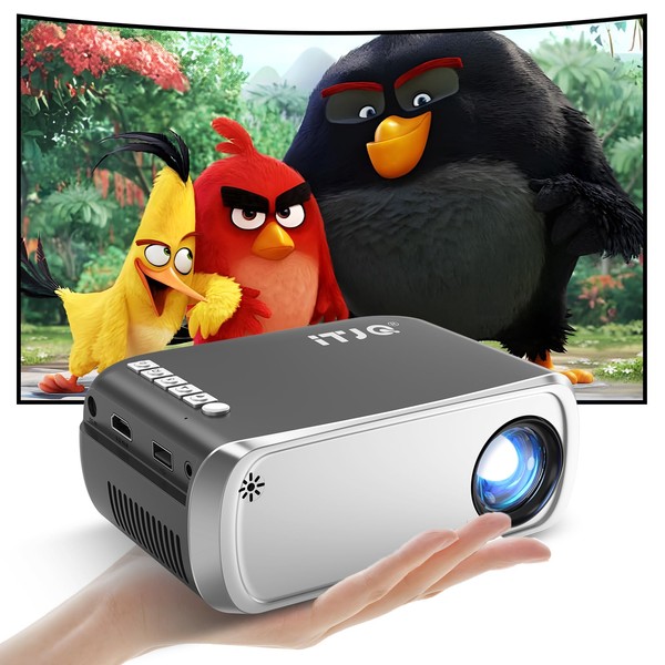 Mini Projector, Mobile Phone Projector Native 1080P UHD Wireless Mirroring