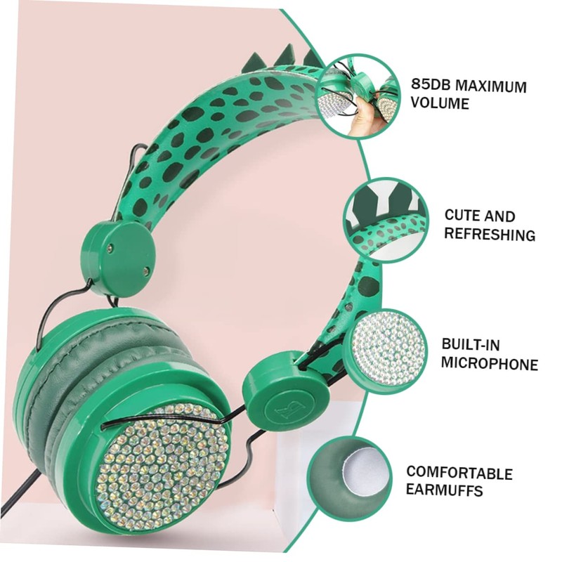 IWOWHERO S Headphones Dinosaur Ear Headset Headphones for Boys and
