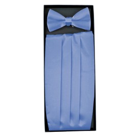 Moda di raza- Hombres 'S/niños satén Pajarita Y Cummerbund Set Tuxedo Prom Boda, Azul