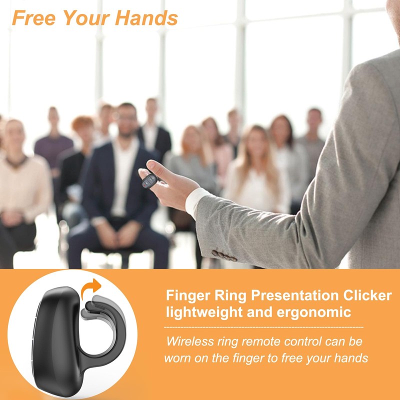 Presentation Clicker Wireless Presenter Remote: PowerPoint PPT Clickers, Rechargeable USB