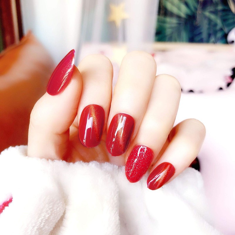 24pcs Nail Tips, Gel Nail Lighting, Solid Color Nail Tips,