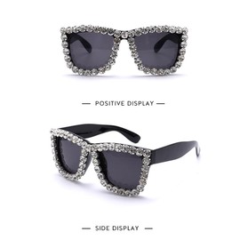 [88flix] Sunglasses Korean Sports Festival Rhinestone Party Festival Hip Hop Glasses