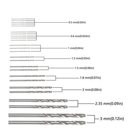 CESFONJER 25 pcs Pin Vise Hand Drill Bits | Micro Mini Twist Drill Bit Set (0.5-3mm) with 1 pc Pin Vise Rotary Tools for Wood Jewelry Plastic