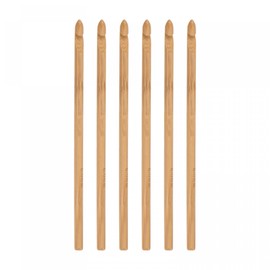 sourcing map Pack of 6 Bamboo Crochet Hooks, Wooden Crochet Hook Set, Crochet Hook Set, 6.0 mm Knitting Needles, Crochet Hook, Replacement Long Crochet Hook, Crochet Hooks for Beginners, DIY Craft