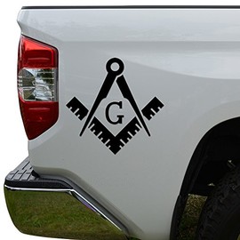 Rosie Decals Masonic Tools Freemasons Die Cut Vinyl Decal Sticker For Car Truck Motorcycle Window Bumper Wall Decor Size- [10 inch/25 cm] Tall/Color- Gloss White