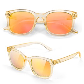 SIPHEW Polarized Mirrored Rectangle Sunglasses for Women| Trendy Designer Womens Sunglasses w UV400 Protection