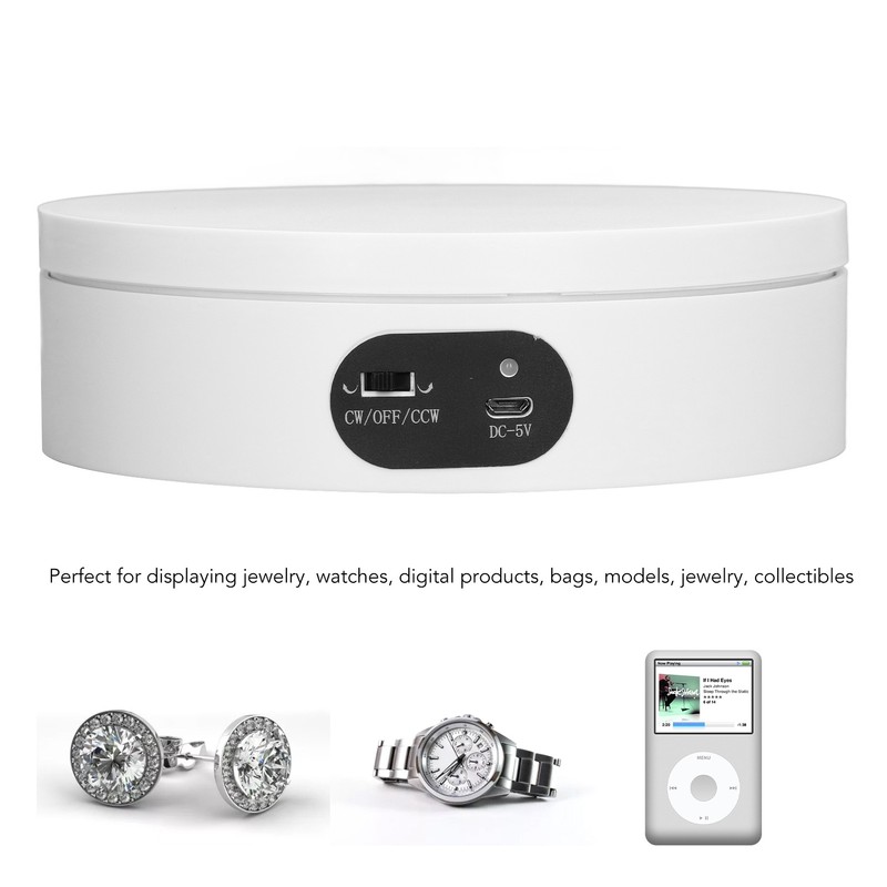 Rotating Display Stand White Epoxy Resin Flashing Motorized Rotating Display