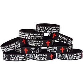10 of John 3:16 Scripture Silicone Wristbands