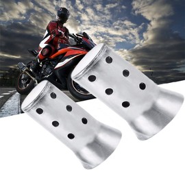 Riloer Silver Plug-In Baffle Muffler, Universal And Removable Motorcycle Exhaust Pipe, Stainless Steel Muffler Db Killer For Motorcycles, Diam. 60Mm, 2 Pcs
