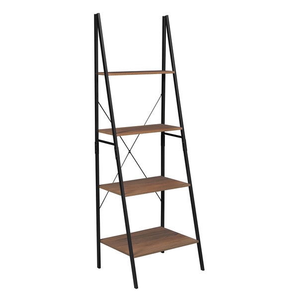 Niche Soho Modern Ladder A Frame Bookcase, 72"H x 24"W, Urban Walnut
