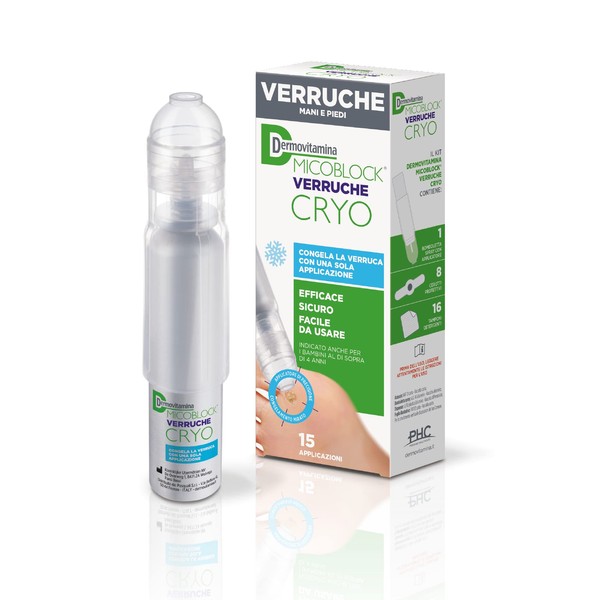 Dermovitamina Micoblock Warts Cryo 37ml | For the Treatment of Common and Plantar Warts on Hands and Feet and Molluscum Contagiosum, Tamite Freezing Works (Cryotherapy)