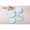 175Pcs Light Blue Gingham Party Supplies Blue Gingham Paper Plates