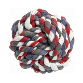 MPP Rope Dog Ball Toy 3.75 Inch Durable Dental Flossy Tough Chew Choose Quantity (3 Ball Toys)