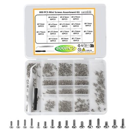 Tiny Screws for Electronics,800 pcs Very Small Phillips Pan Head Machine Screws, Micro Screws, Mini Screws Assortment Kit for Electronic Repair,Nickel-Plated Carbon Steel,M1/M1.2/M1.4/M1.6/M1.7