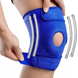 ENVR Rodillera Ortopedica, Rodillera con Estabilizadores Laterales y Compresion Ajustable, Rodillera Ortopedica para Dolor de Rodilla, Ideal para Recuperación de Lesiones y Aliviar ACL, LCL, MCL, Artritis (Azul)