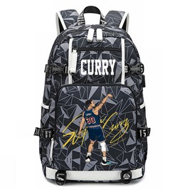 Ansigeren No. 30 Basketball Player Multifunctional Backpacks Sports Fan Bookbag Travel Student Backpack (A4)