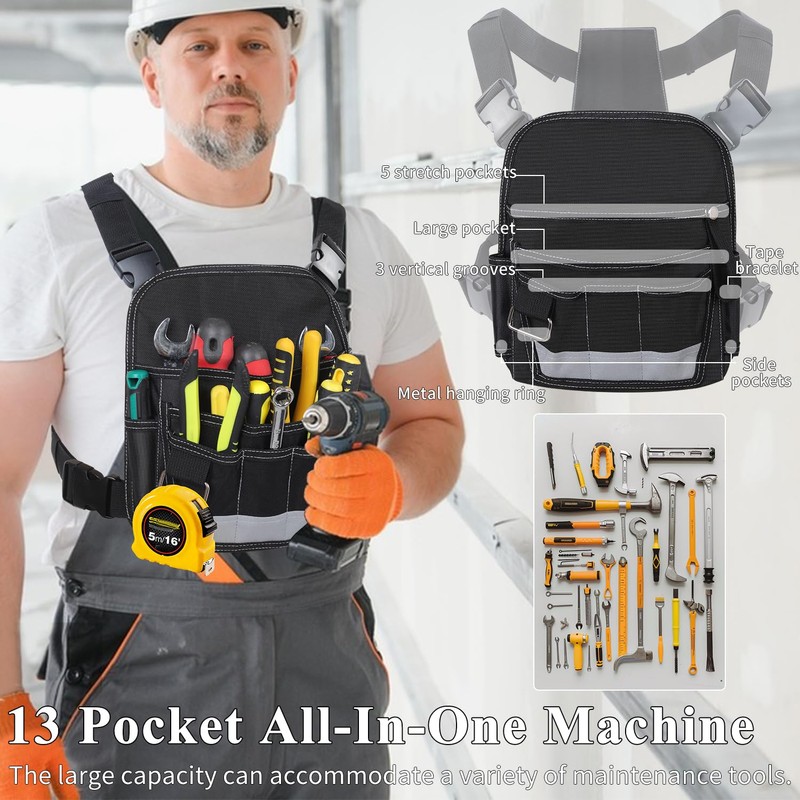 LOTCAIN Electrician Tool Pouch Heavy Duty 26 Pockets Tool Pouch