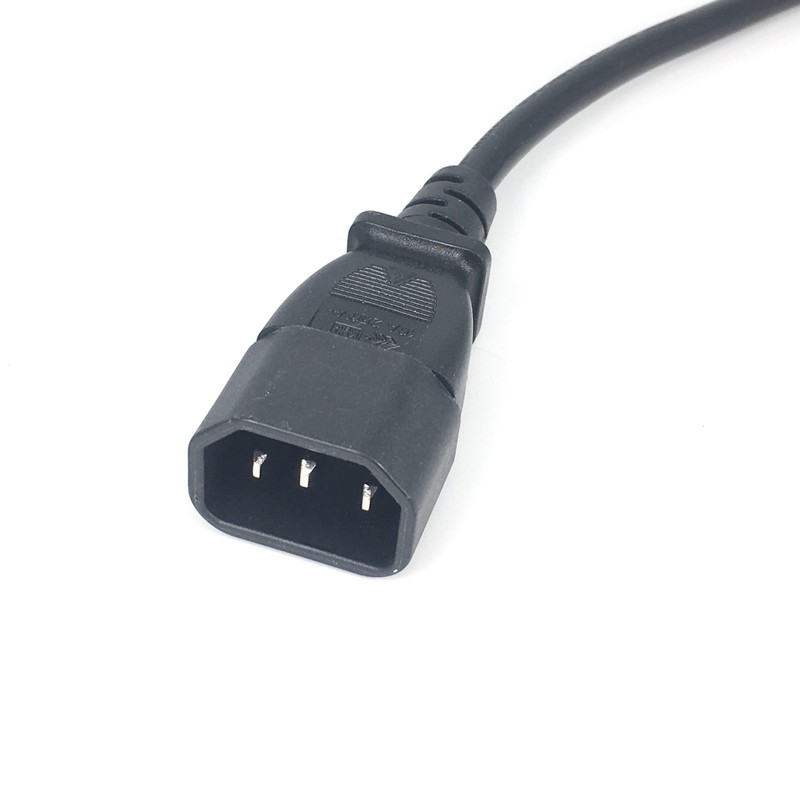 Toptekits C14 to Angled C13 Power Cords - 2ft/60cm, Left