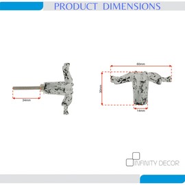 Infinity Decor 8 x White Cast Iron Cupboard Knobs Antique Floral Pattern 60mm Suitable for Kitchen Drawer Cabinet Dresser Chest Door Furniture Handle