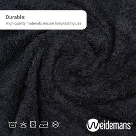 Weidemans Premium Towel Set of 12 Hand Towels 18" x 30" Color: Black |100% Cotton|12 Ultra Soft and Highly Absorbent Hand Towels for Bathroom, Gym, Hotel, Spa, Machine Washable