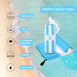 4Monster Microfibre Beach Towel, Ultra-Light, Sand-Resistant Towel, Quick-Drying, Absorbent Sports Towel for Beach, Pool, Water Sports, Yoga, Fitness