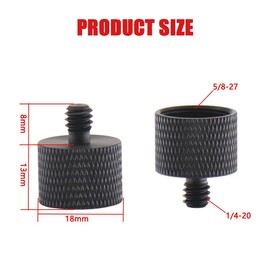 4 Pcs Mic Stand Adapter, 5/8 Female to 1/4 Male Thread Camera Tripod Adapter Conversion Connector Screw Adapter for Camera Microphone Stand Tripod (Black)