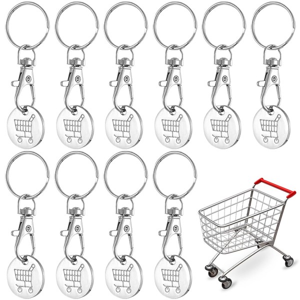 MIRKUZI Kaufläden & Zubehör 10 Shopping Trolley Tokens, Metal Keyring