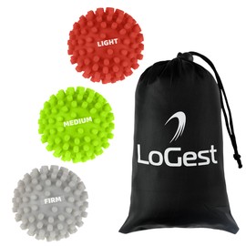 Logest 3-Piece Set Foot Massage Ball - for Trigger Point Therapy, Injury Rehabilitation & Deep Tissue Massage Balls - Prevent Stiffness & Improve Strength - Silicon Spike Ball for Foot and Back