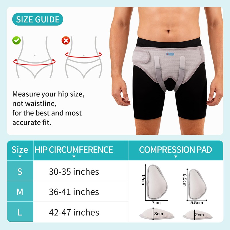 ENLUNTRA Hernia Belts for Men, Adjustable Inguinal Hernia Support Belt