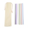 6PCS Openable Straws Silicone 9.8in Snap Washable Reusable Easy to
