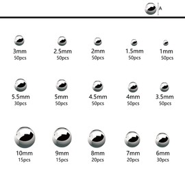 XINMEIWEN 580 Pieces 1-10 mm 15 Sizes Metric Stainless Steel Precision Steel Balls Metal Bearing Steel Ball Assortment Kit (1 mm 1.5 mm 2 mm 2.5 mm 3.5 mm 4 mm 4.5 mm 5 mm 5.5 mm 6 mm 7 mm 8 mm 9 mm