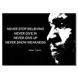 Mike Tyson Portrait A3 Unframed Black and White Quote Poster Boxer Sport Photo Believe Motivation Picture