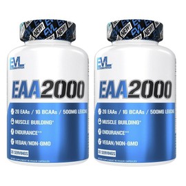 EVLUTIONNUTRITION EAA 2000 Veggie Capsules, 90 Tablets, 2 Pieces / EVLUTIONNUTRITION EAA 2000 베지캡슐, 90정, 2개