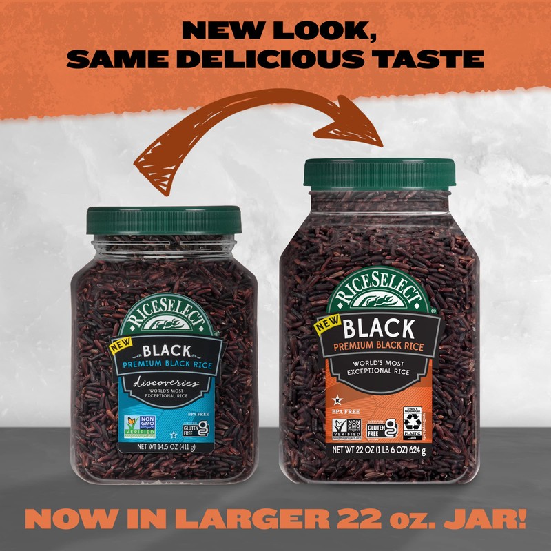 RiceSelect Premium Black Rice, Whole-Grain, Gluten-Free, Non-GMO, and Vegan Rice,