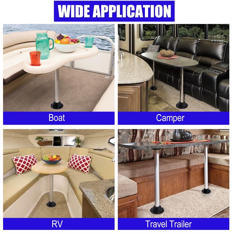 GOLD DEER 2Pack RV Table Base Mount Standard Size Aluminum