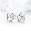 PAHALA 925 Sterling Silver Cute Cat Stud Earrings