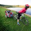0XBIT Bicycle Trailer, 2 Pieces Bicycle Towing Hitch Bicycle Trailer