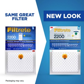 Filtrete 14x20x1 Smart Air Filter, MPR 2200 MERV 13, 1-Inch Premium Allergen & Home Pollutant Air Filters for AC and Furnace, 2 Filters
