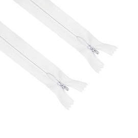 ANPURZII 2PCS #5 7 Inch White Invisible Zippers for Sewing Skirts, Nylon Coil Bulk Zippers for Pocket, Pillow(White 7" 2PCS)