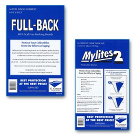 Full-Backs Current Size 42-Mil Backing Boards & Mylites 2 Current Size 2-Mil Comic Book Mylar Sleeves - 50 of Each! by E. Gerber 675FB/700M2