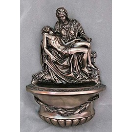 CatholicStore 10" Pieta Holy Water Font, Cold Cast Bronze Resin