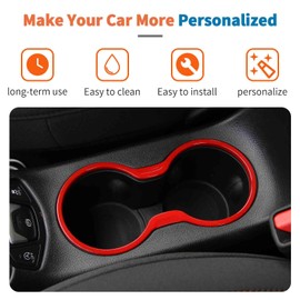 JeCar - Soporte para consola central para Jeep Compass 2017-2020, accesorios interiores rojos