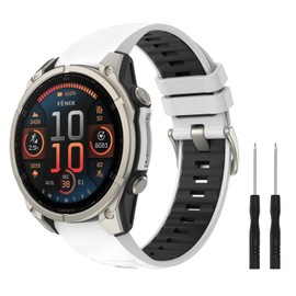 Astorgos 22 mm QuickFit Sports Band for Garmin Fenix 8/E 47 mm/Fenix 7/7 Pro/Fenix 6/6 Pro/Fenix 5/5 Plus/Forerunner 935 945 955 965, Breathable Replacement Strap, Titanium Button/White