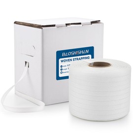 BAOSHISHAN 1/2'' x 1000ft (300m) Woven Cord Strapping Roll, 1800lbs Heavy Duty Banding Pallet Strapping Kit, with Self-Dispensing Box