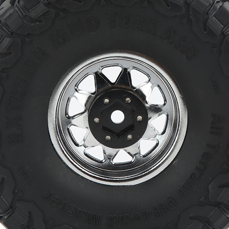 4PCS 1.9in Wheel Tires with 10 Holes Hub Uneven Gravel