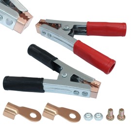 Jiozermi 2 Pcs Insulated Alligator Clips, 600A Heavy Duty Alligator Clamps Electrical Battery Crocodile Clamps for Car Loading Truck Vehicle Boat Battery Electric Test