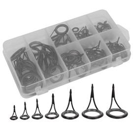 75PCS Mixed Size Guide Repair Kit,Fishing Rod Repair Kit,High Carbon Steel Fishing Top Rings Rod Pole Repair Kit Line Guides Eyes Sets