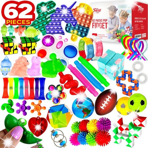 62 Pack Fidget Toys Set, Sensory Party Favors Gifts for