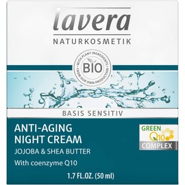 lavera Anti-Wrinkle Night Cream Q10 Moisture & Care Anti-Ageing Night Cream Nourishes & Tightens the Skin Vegan Organic Natural Cosmetics Cosmetics Face Cream Pack of 1 x 50 ml