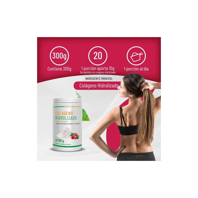 Colágeno Hidrolizado Azúcar Arándano Nutrasien100 300g Vitamina Magnesio